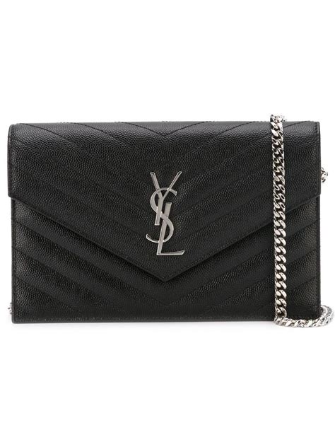 ysl monogram quilted leather chain wallet|ysl monogram quilted wallet.